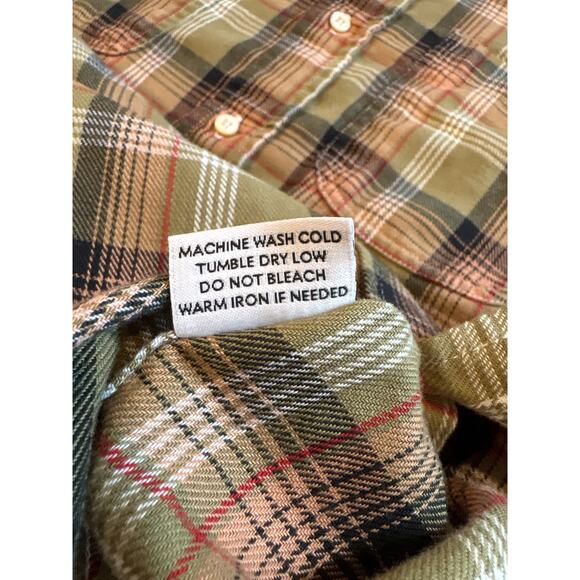 Gustin Men's Green Plaid Button Up Shirt Medium Long Sleeve Casual USA *READ* - Picture 6 of 9